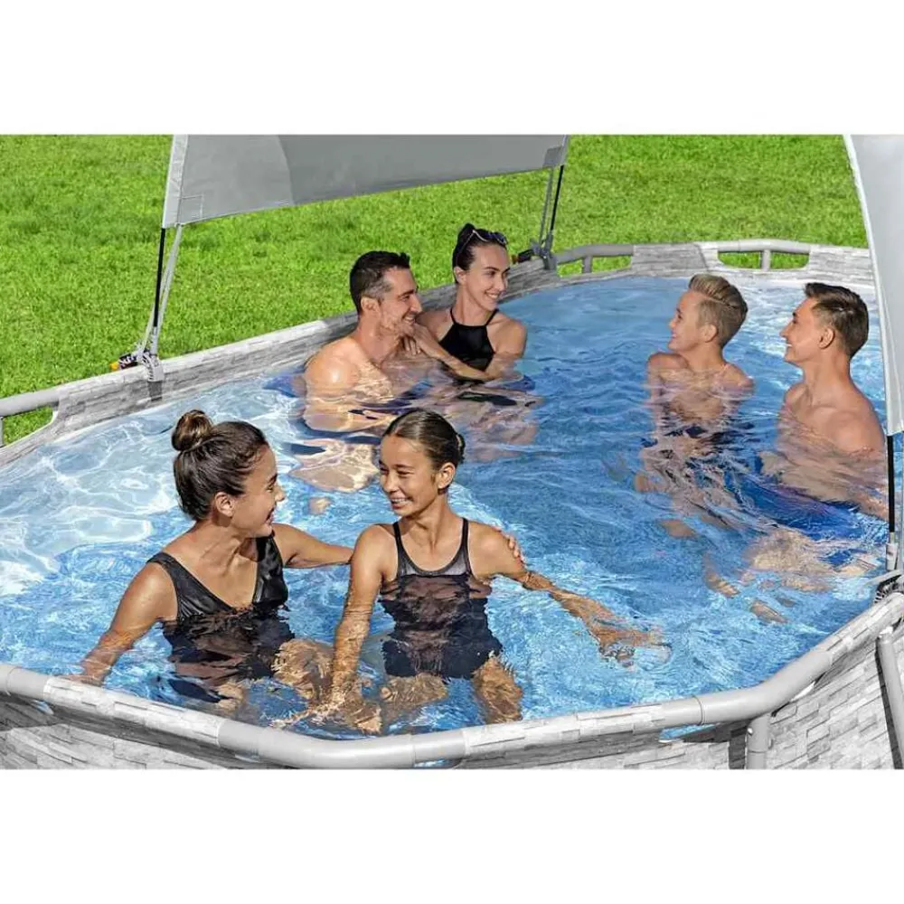 vidaXL Bestway Auvent de piscine hors sol Blanc
