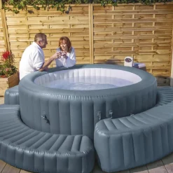 vidaXL Bestway Bord gonflable Lay-Z-Spa pour bain à remous rond