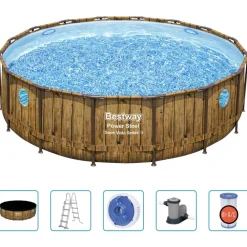 Piscine & Spa-vidaXL Bestway Ensemble de piscine Power Steel 488x122 cm