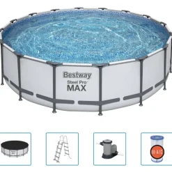 Piscine & Spa-vidaXL Bestway Ensemble de piscine Steel Pro MAX 488x122 cm