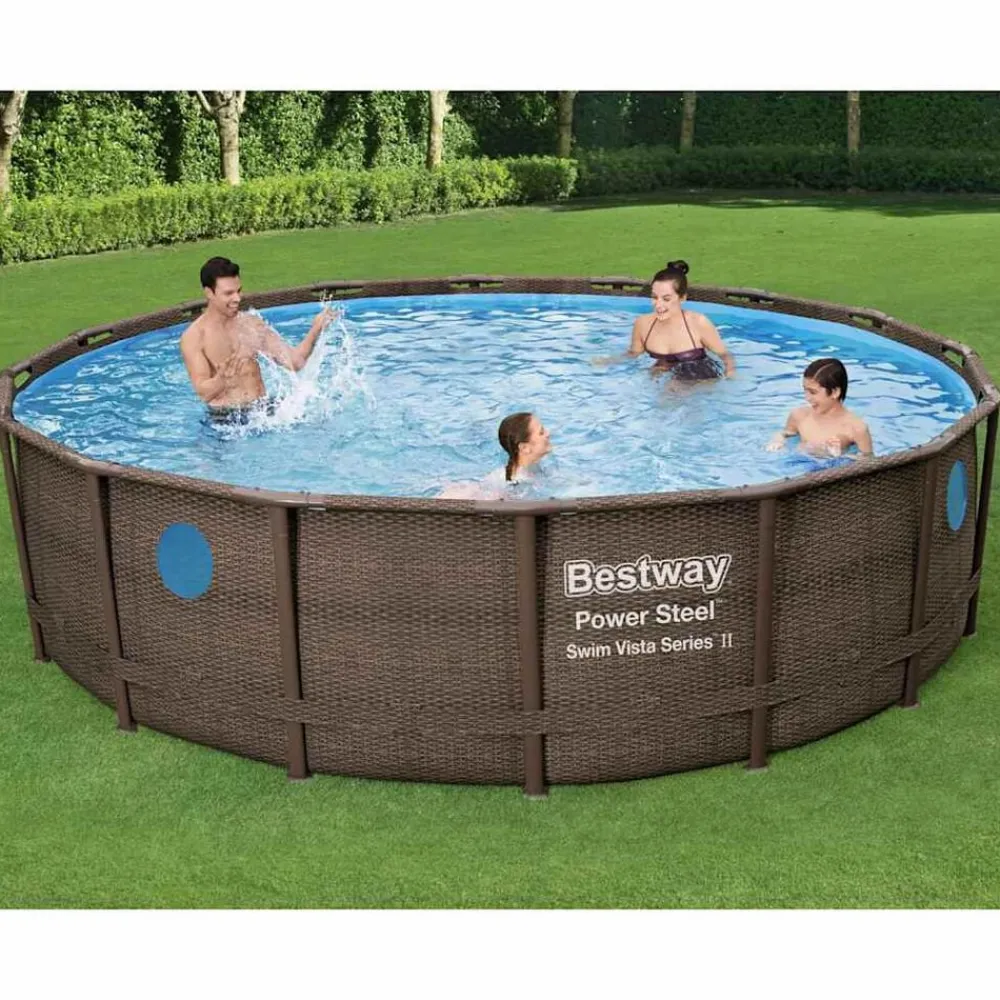 vidaXL Bestway Ensemble de piscine Power Steel 488x122 cm