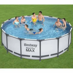 Piscine & Spa-vidaXL Bestway Ensemble de piscine Steel Pro MAX rond 457x122 cm