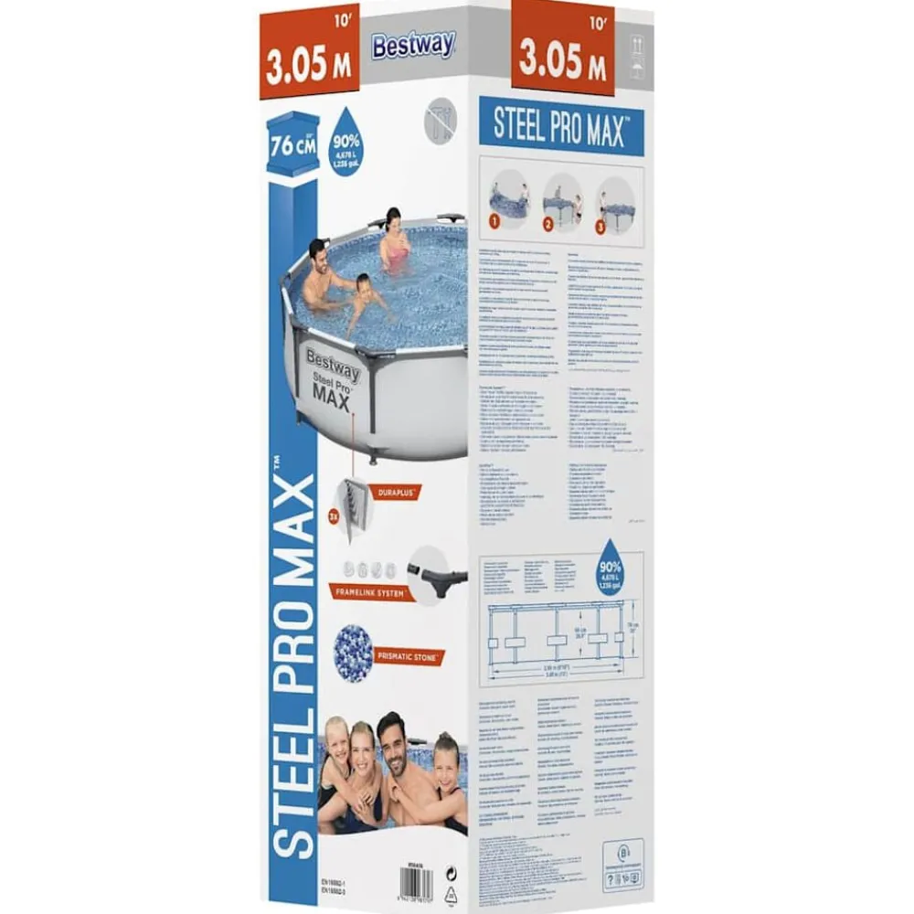 vidaXL Bestway Ensemble de piscine Steel Pro MAX 305x76 cm