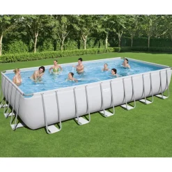 Piscine & Spa-vidaXL Bestway Ensemble de piscine Power Steel Rectangulaire 732x366x132 cm