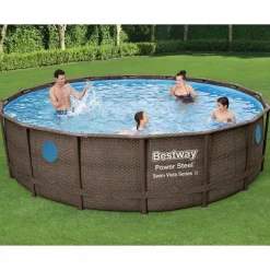 vidaXL Bestway Ensemble de piscine Power Steel 488x122 cm