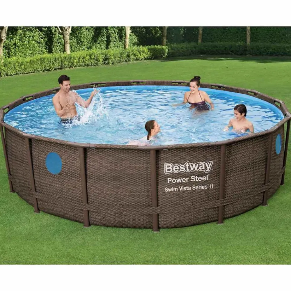 vidaXL Bestway Ensemble de piscine Power Steel 488x122 cm