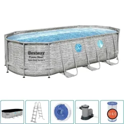 Piscine & Spa-vidaXL Bestway Ensemble de piscine Power Steel Swim Vista 549x274x122 cm