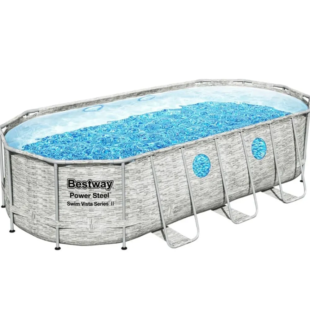 Piscine & Spa-vidaXL Bestway Ensemble de piscine Power Steel Swim Vista 549x274x122 cm