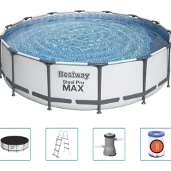 Piscine & Spa-vidaXL Bestway Ensemble de piscine Steel Pro MAX 427x107 cm