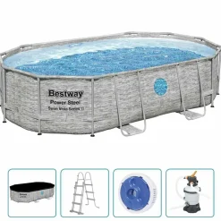 vidaXL Bestway Ensemble de piscine Power Steel 488x305x107 cm