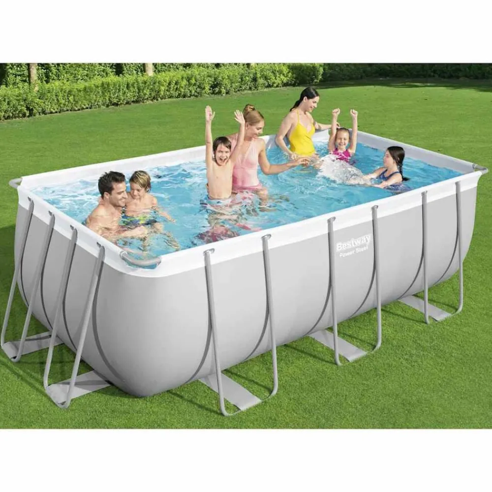 Piscine & Spa-vidaXL Bestway Ensemble de piscine en acier rectangulaire 412x201x122 cm