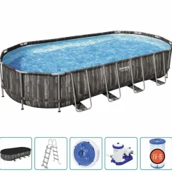 vidaXL Bestway Ensemble de piscine ovale 7,32x3,66x1,22 m