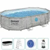 Piscine & Spa-vidaXL Bestway Ensemble de piscine Power Steel 488x305x107 cm