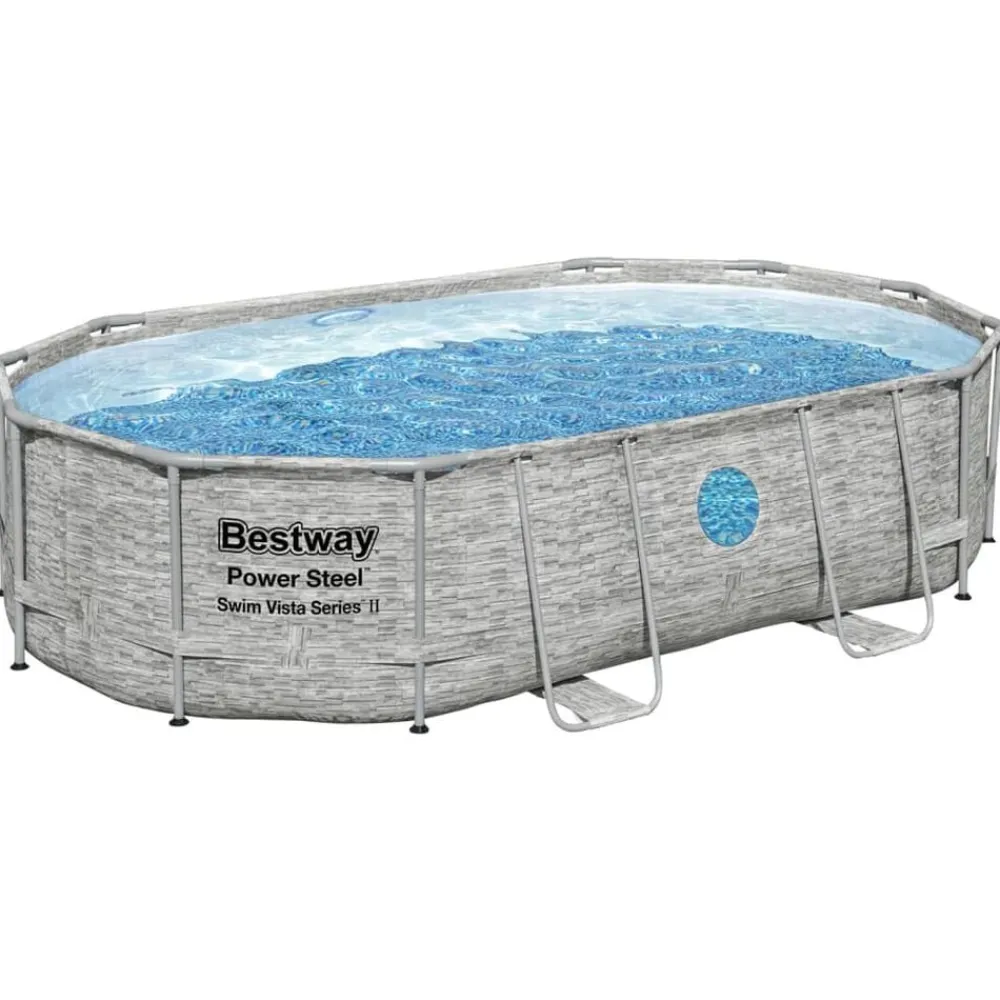Piscine & Spa-vidaXL Bestway Ensemble de piscine Power Steel 488x305x107 cm
