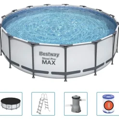 vidaXL Bestway Ensemble de piscine Steel Pro MAX Rond 457x122 cm
