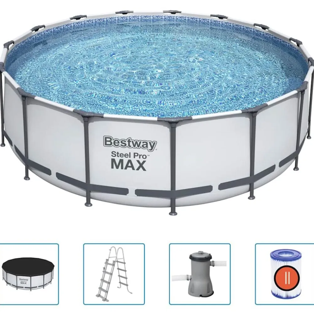 vidaXL Bestway Ensemble de piscine Steel Pro MAX Rond 457x122 cm