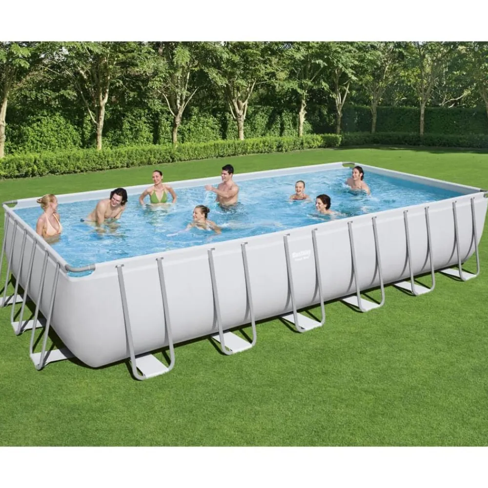 vidaXL Bestway Ensemble de piscine Power Steel Rectangulaire 732x366x132 cm