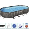 vidaXL Bestway Ensemble de piscine ovale 7,32x3,66x1,22 m