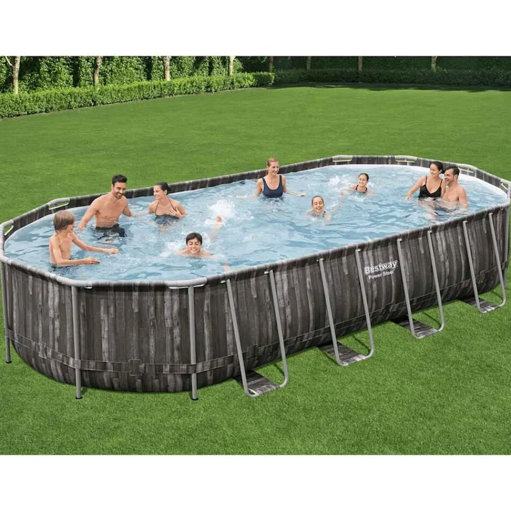 vidaXL Bestway Ensemble de piscine ovale 7,32x3,66x1,22 m