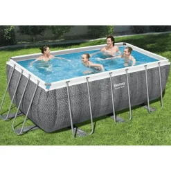 vidaXL Bestway Ensemble de piscine rectangulaire Power Steel 412x201x122 cm