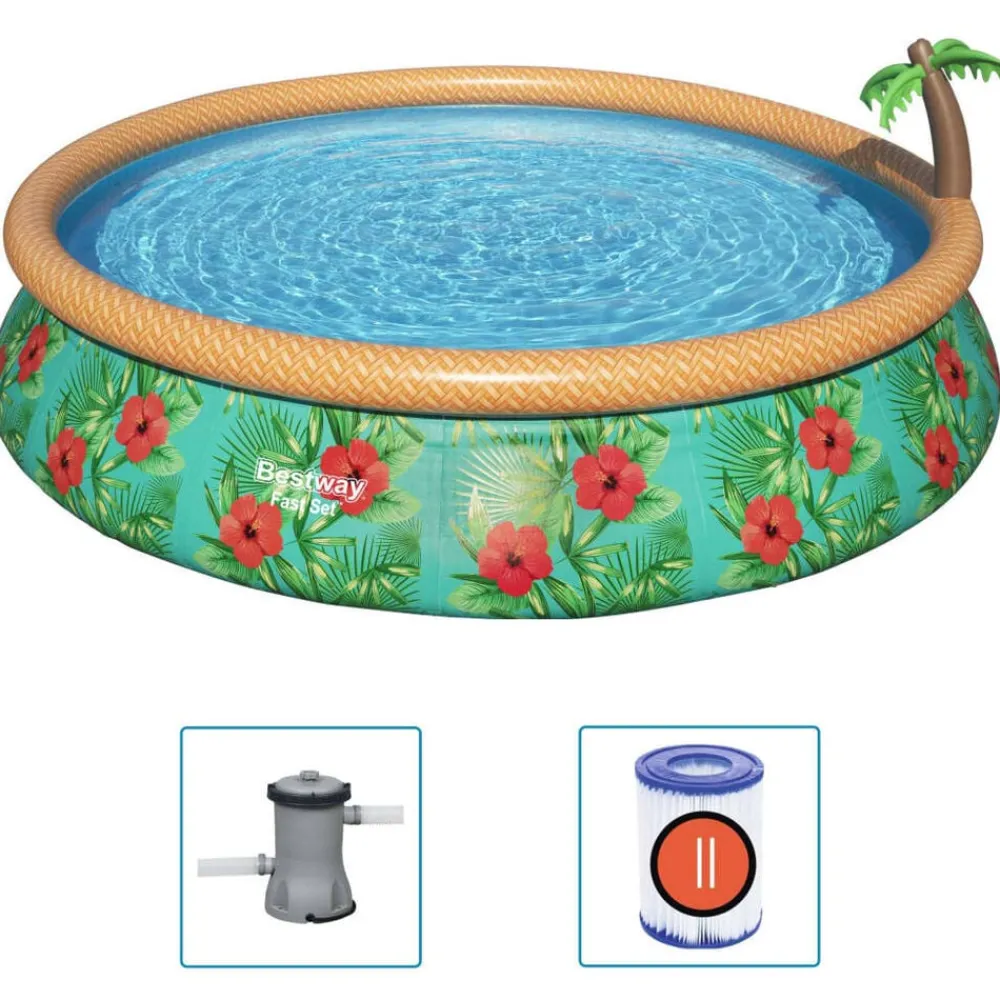 vidaXL Bestway Ensemble de piscine gonflable Paradise Palms 457x84 cm