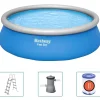 vidaXL Bestway Ensemble de piscine gonflable ronde Fast Set 457x122 cm