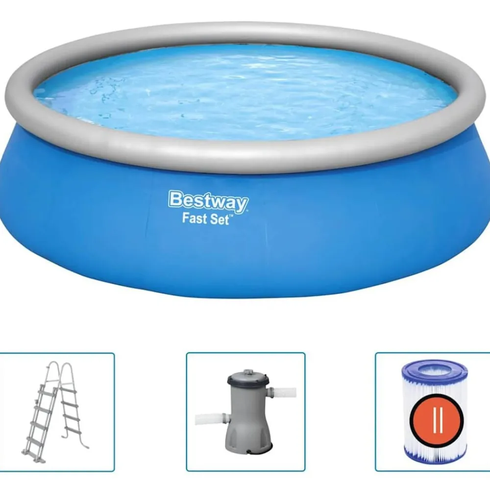 vidaXL Bestway Ensemble de piscine gonflable ronde Fast Set 457x122 cm