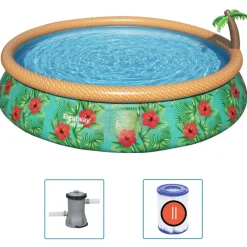 Piscine & Spa-vidaXL Bestway Ensemble de piscine gonflable Paradise Palms 457x84 cm