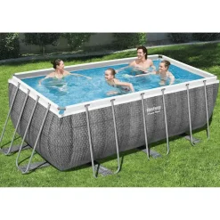 vidaXL Bestway Ensemble de piscine rectangulaire Power Steel 412x201x122 cm