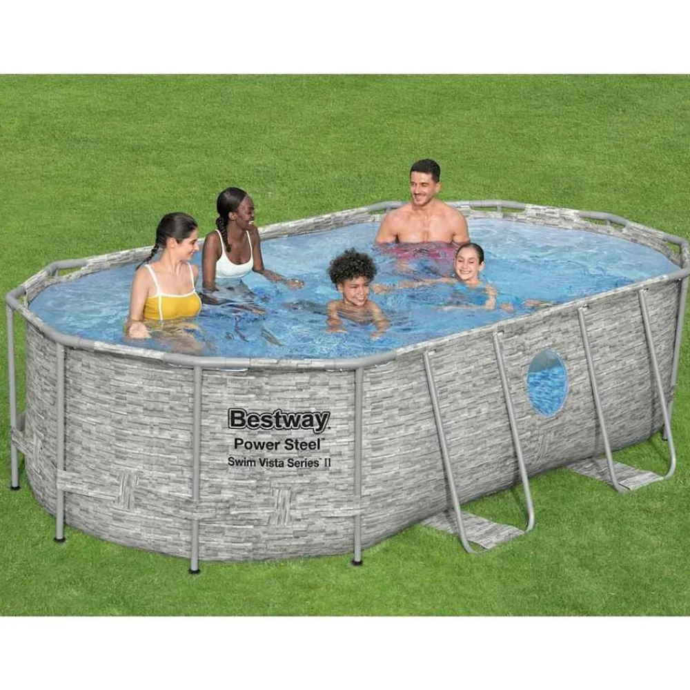 Piscine & Spa-vidaXL Bestway Ensemble de piscine Power Steel 427x250x100 cm