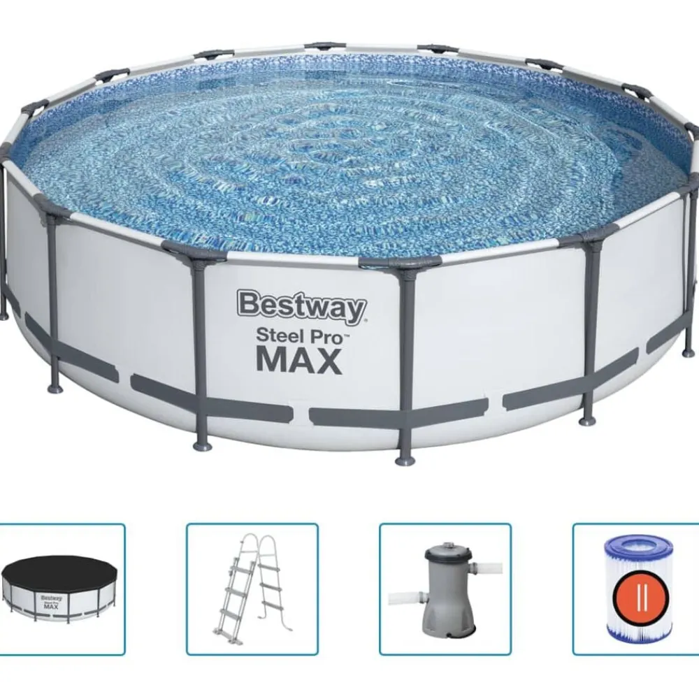 Piscine & Spa-vidaXL Bestway Ensemble de piscine Steel Pro MAX 427x107 cm