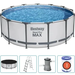 vidaXL Bestway Ensemble de piscine ronde Steel Pro MAX 396x122 cm