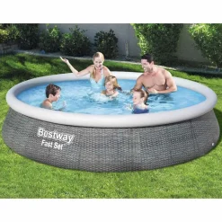 vidaXL Bestway Ensemble de piscine gonflable Fast Set avec pompe 396x84 cm