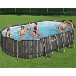 vidaXL Bestway Ensemble de piscine ovale Power Steel 488x305x107 cm