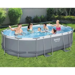 vidaXL Bestway Ensemble de piscine Power Steel Ovale 488x305x107 cm