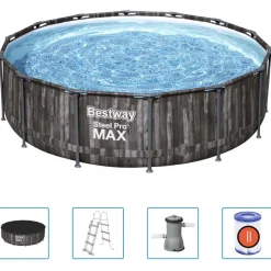 vidaXL Bestway Ensemble de piscine ronde Steel Pro MAX 427x107 cm