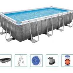 vidaXL Bestway Ensemble de piscine Power Steel Rectangulaire 549x274x122 cm