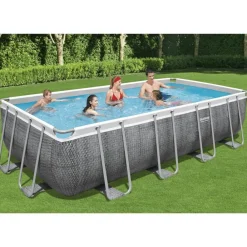 vidaXL Bestway Ensemble de piscine Power Steel Rectangulaire 549x274x122 cm