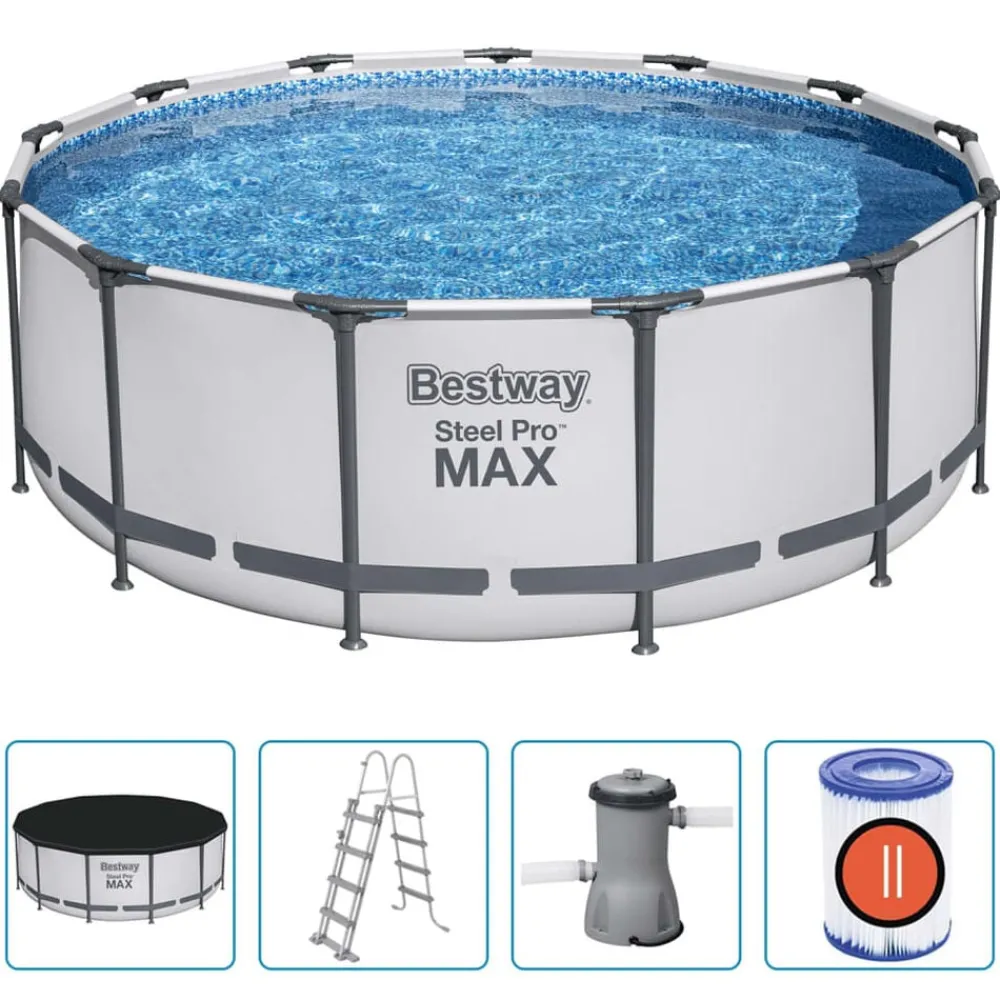 vidaXL Bestway Ensemble de piscine ronde Steel Pro MAX 396x122 cm