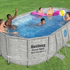 vidaXL Bestway Ensemble de piscine Power Steel Swim Vista 549x274x122 cm