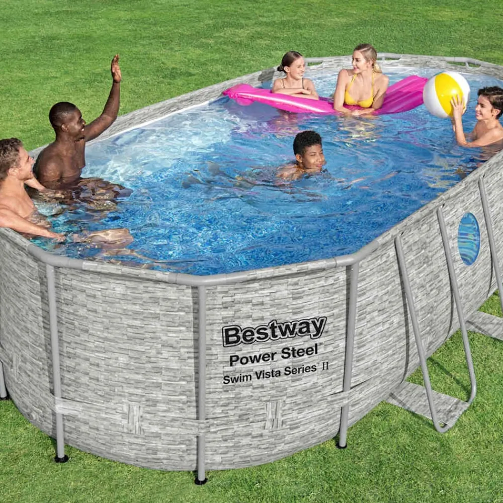 vidaXL Bestway Ensemble de piscine Power Steel Swim Vista 549x274x122 cm