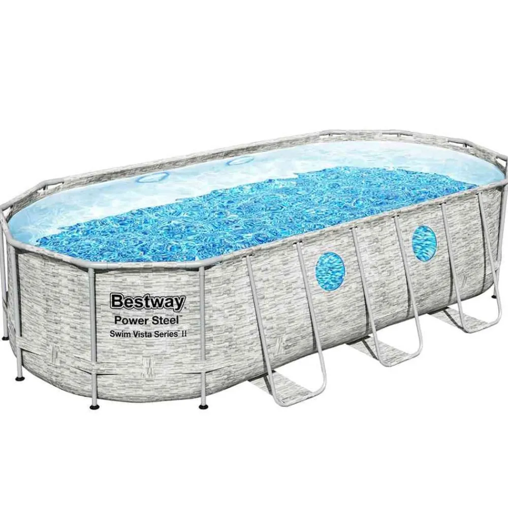 vidaXL Bestway Ensemble de piscine Power Steel Swim Vista 549x274x122 cm