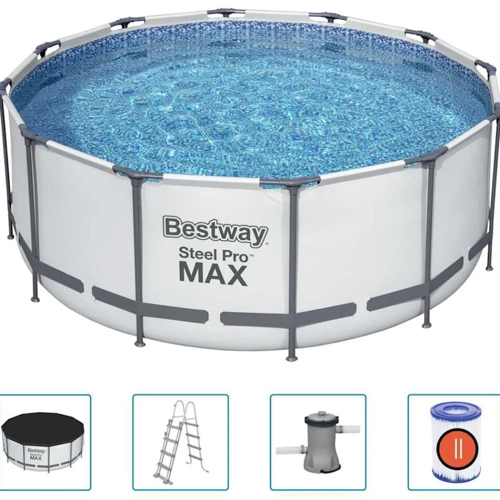 vidaXL Bestway Ensemble de piscine Steel Pro MAX rond 366x122 cm