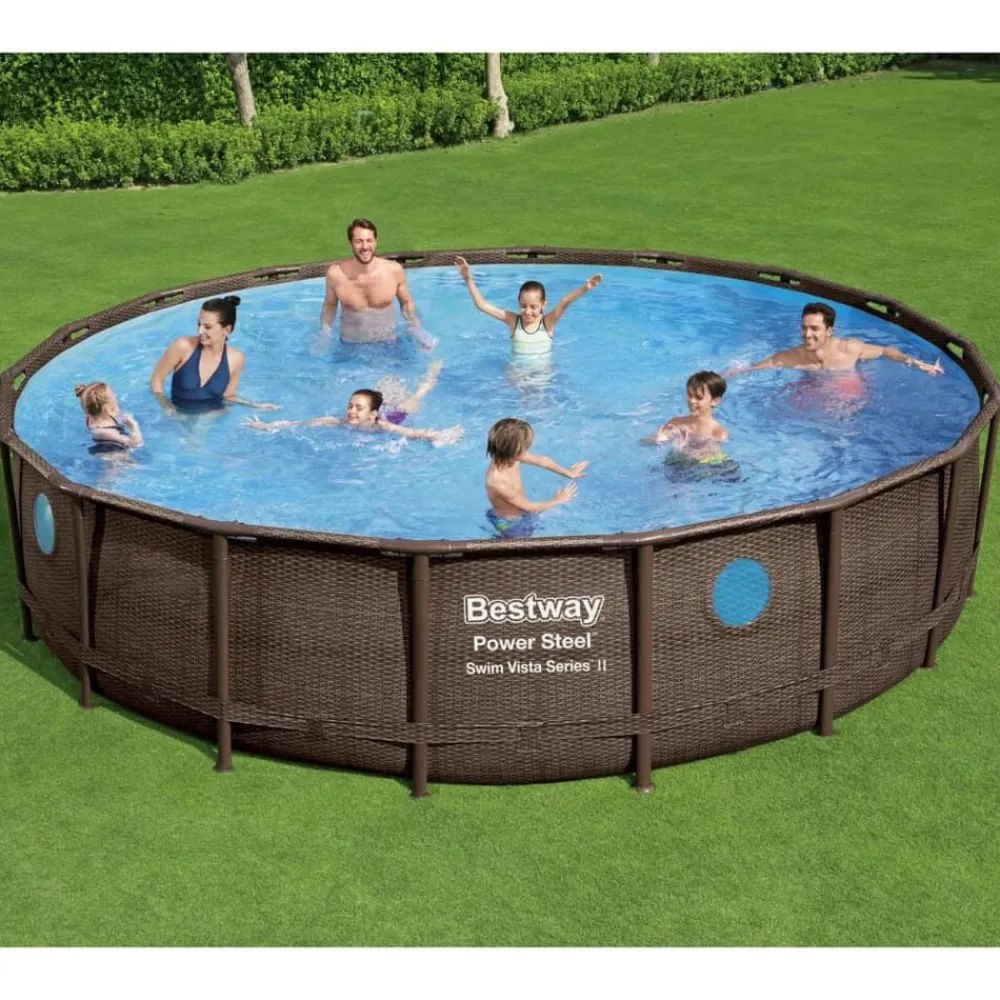 vidaXL Bestway Ensemble de piscine Power Steel 549x122 cm