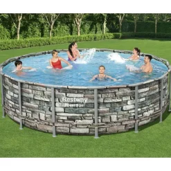 Piscine & Spa-vidaXL Bestway Ensemble de piscine Power Steel 488x122 cm