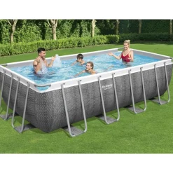 vidaXL Bestway Ensemble de piscine Power Steel Rectangulaire 488x244x122 cm