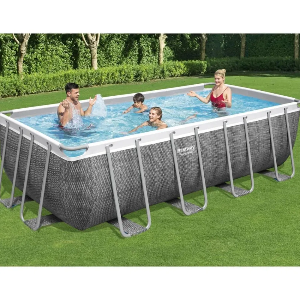 vidaXL Bestway Ensemble de piscine Power Steel Rectangulaire 488x244x122 cm