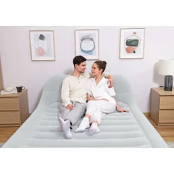 vidaXL Bestway Lit gonflable avec pompe intégrée 226x152x84 cm
