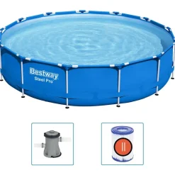 Piscine & Spa-vidaXL Bestway Piscine à cadre Steel Pro 396x84 cm