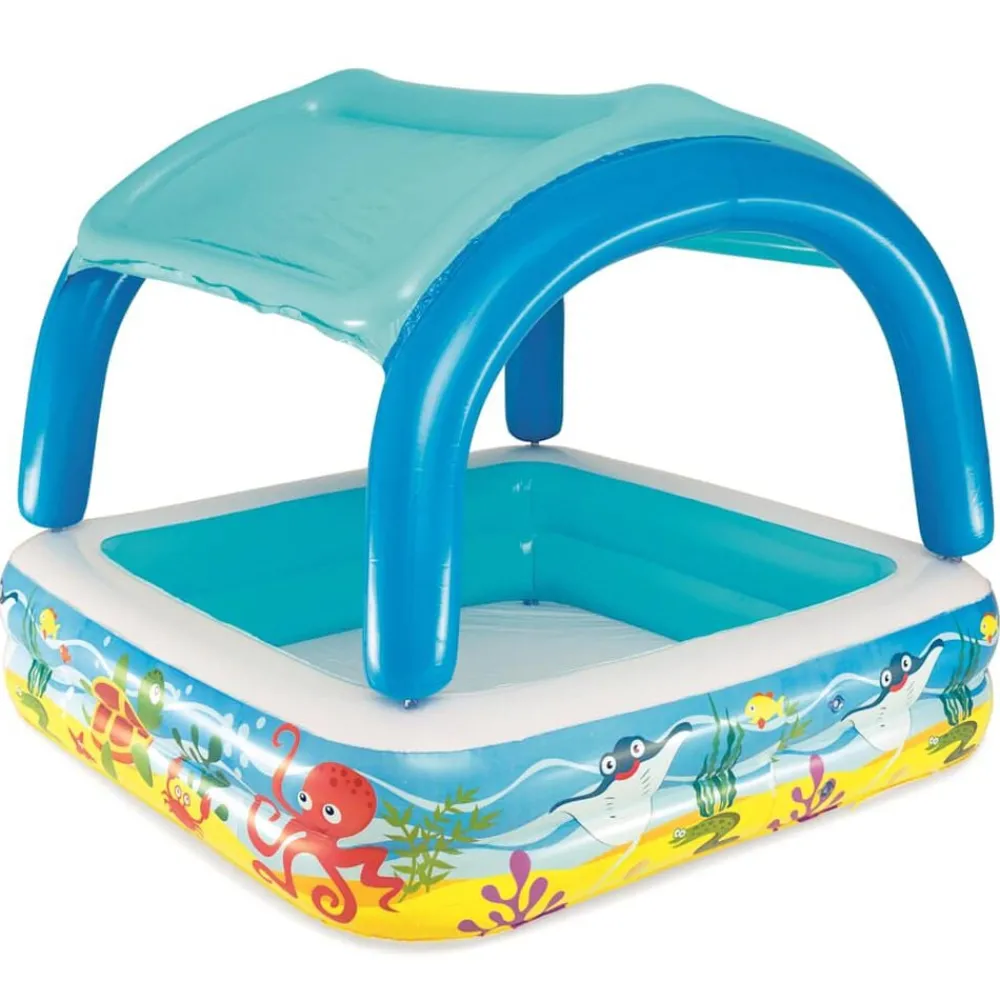 Piscine & Spa-vidaXL Bestway Piscine de jeu avec auvent bleu 140x140x114 cm 52192
